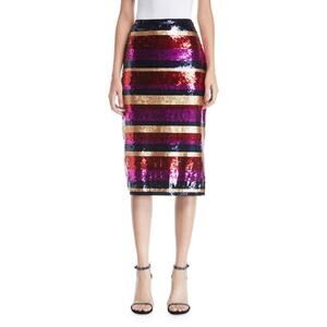 Trina Turk Cava Striped Sequin Skirt Size 8